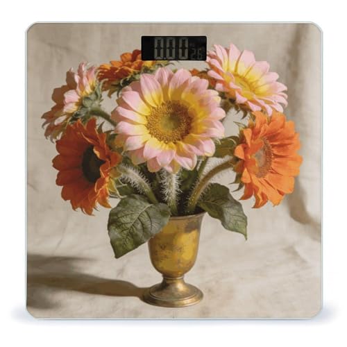 Báscula digital vintage girasol 180 kg para baño miniatura 1