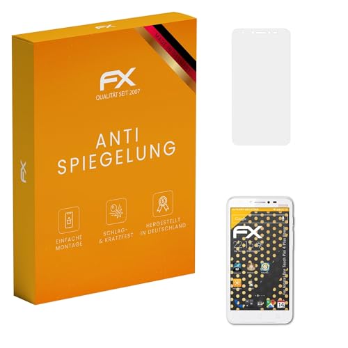 atFoliX Panzerfolie kompatibel mit Alcatel One Touch Pixi 4 Plus Power Schutzfolie, entspiegelnde & stoßdämpfende FX Folie (3X)