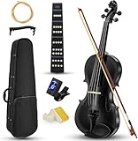 Violín, Violín Práctica 4/4, Violín Acústico Semiprofesional con Estuche Rígido, Reposapiés, Colofonia, Arco,...