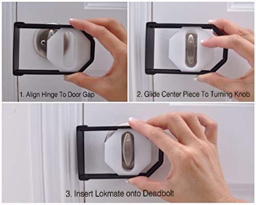 Lokmate Deadbolt Guard Door Lock Security - Magnet Version (Black/Black) #TOP3