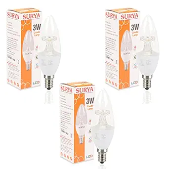 Surya 3-Watt Led Neo E14 Base Candle Lamp (Pack of 3)