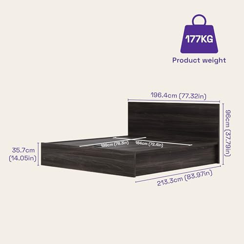 Image of Wakefit Bed | 3 Yr Warranty | King Size Bed, Comes with Hydraulic Storage, Noise-Free, Density: 680-750 kg /m, Termite & Borer Resistant, Fits Mattresses Up to 8 inches (Centaur 78x72- Wyoming Maple)