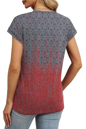 Image of Alaroo Womens Summer Tops Short Sleeve Shirts Crew Neck Cute Trendy Tunic Blouses (S-3XL)