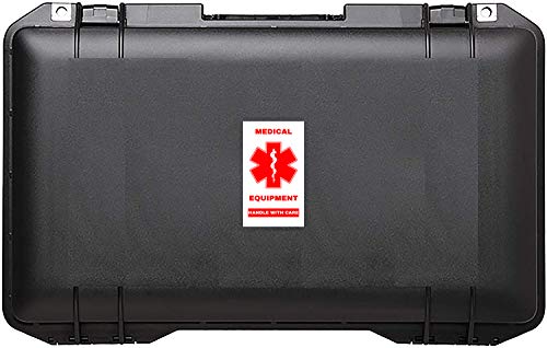 Medical Equipment Alert Sticker (White) Height 3 inches x Width 2 inches Handle with Care Stickers (5) - Thumbnail 5