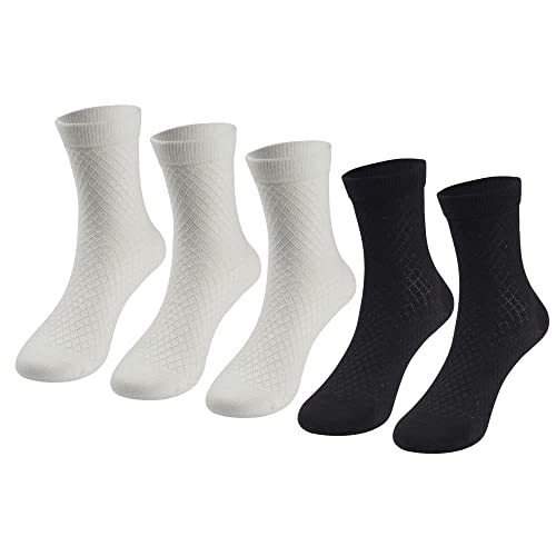 Cotton Day Girls Thin Lightweight Dressy Ankle Short Socks Black White (4-6 Years Size 6) #TOP5
