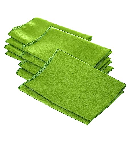 LA Linen 10-Pack Poly Poplin Napkin, Soft Cloth Napkins, Washable Reusable Napkins, Stain and Wrinkle Resistance Table Napkins for Dinner, Wedding, Parties, 18 by 18-Inch, Lime