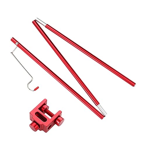Toddmomy 1set Aluminum Alloy Camping Lamp Pole Kit Portable Folding Light Rack Rotatable Hook for Easy Storage High-Strength and Lightweight Design for Outdoor Use Red