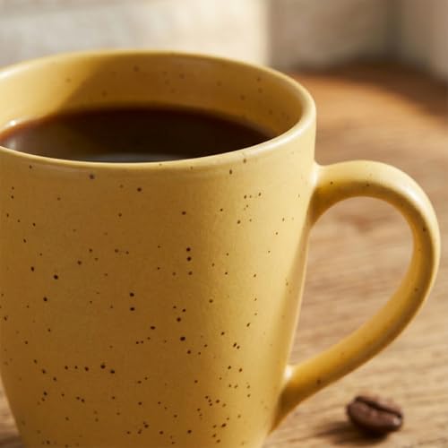 Image of The Earth Store Mustard Marble Matte Coffee Mug - 300ML Ceramic Coffee Mugs Set of 2 | Microwave & Dishwasher Safe Mugs for Gift | Home | Office | Restaurant | Daily Use Tea Mug