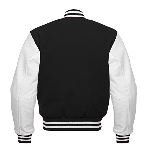 Image of Premium Letterman Baseball School College Bomber Varsity Jacket Purple & Gold Genuine Leather Sleeves