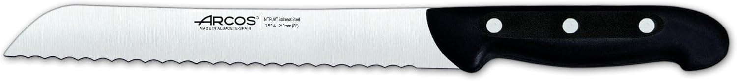 Arcos Knife Set 5 pieces Nitrum Stainless Steel. Professional Kitchen Knife for Peeling Fruits and Vegetables. Ergonomic Polyoxymethylene POM Handle. Series Maitre. multi-use knife. Color Black