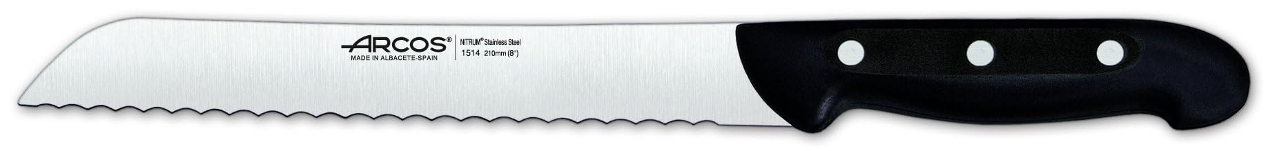 Arcos Ensemble de Couteaux de Cuisine 5 Pièces en Acier Inoxydable Nitrum. Bloc de Couteaux Professionnels. Manche Ergonomique en POM. Série Maître. Couteau Polyvalent. Couleur Noire