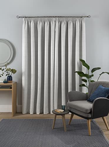 Sleepdown Textured Rib Weave Pencil Pleat Blackout Lined Curtains Thermal Insulated for Bedroom and Living Room 90 x 54 Inch Grey 2 Panels - Image 7