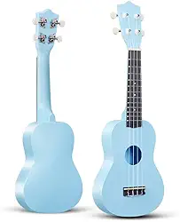 Ukulele Soprano para iniciantes kit de ukulele fosco de 53 cm com bolsa (azul)