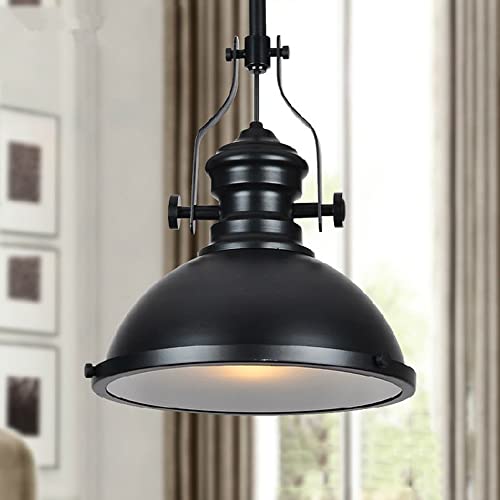 Lámpara colgante de hierro con estilo industrial retro y una sola luz para cocina