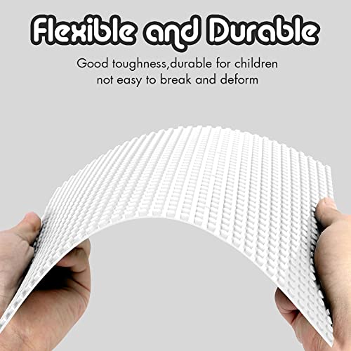 Image of Lekebaby 2 Pack Classic Baseplates 10 inch x 10 inch, Building Base Plates for Building Bricks, 100% Compatible with Major Brands and Activity Table-Baseplate, Sturdy & Safe, Age 3 and up Kids, White