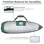 Surfboard-Bag Day-Bag Longboard Bag for 6'0,6'6,7'0,7'6,8'0,9'6,10'0 Fish/Hybrid Surfboards,Durable Carrying Cover for Storage and Transport to Car Truck Travel w/Protect Padding&Fin Slot Opening - Image 2