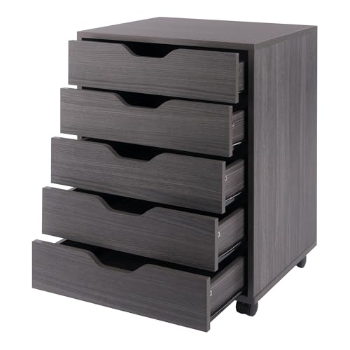 Image of Winsome Halifax Mobile Storage Cabinet with Doors & Drawers, Stylish & Functional Home Storage Cabinet for Filing, Kitchen Organization, Moveable Furniture for Office, Dorms, Apartments