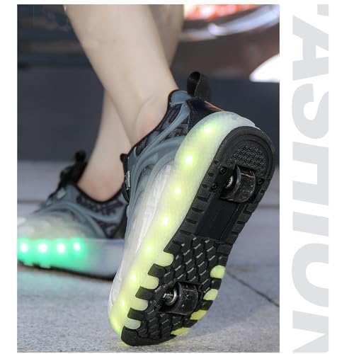 Chaussures à roulettes LED pour enfant, baskets rétractables et rechargeables USB en taille 42 - 8