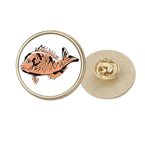Broche poisson art déco en métal doré au fini brillant exceptionnel