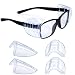 2 Pairs Safety Glasses Side Shields, Flexible Clear Anti-Slip On Side Shields, Fits Small to Medium Eyeglasses