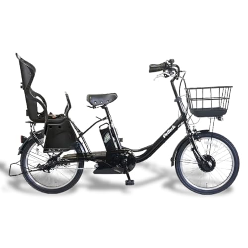 【100%完成車納品】 PELTECH(ペルテック) 後チャイルドシート付電動アシスト自転車 20インチ内装3段 TDN-207LPC (8AHバッテリー, マットブラック)
