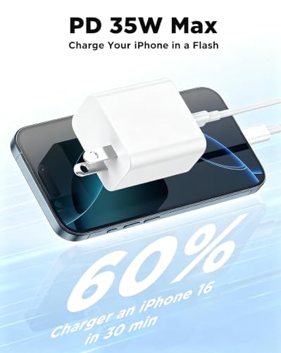 35W iPhone 17 Air 16 15 Pro Max Charger Fast Charging 6FT/10 FT/10FT,Super Fast USB C Charger Block with Extra Long Type C Charger Cable,PD Quick Adapter 3.0 for iPhone 17 16 15/17 16e 15Pro/16 Plus — view 4