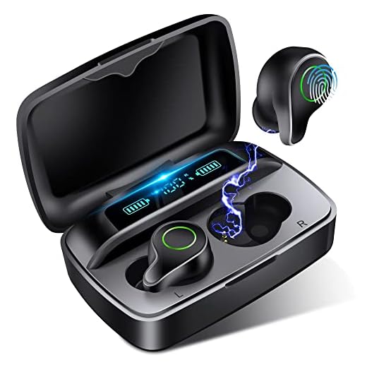 Osdfono Wireless Earbuds Bluetooth 5.2 Headphones, Wireless Earphones with Wireless Charging Case Over Ear Earhooks Waterproof Earphones Ear Buds Built in Mic for iPhone Android Sports Running Workout