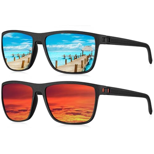 Image of HENGOSEN Sunglasses Mens Polarised, Classic Vintage Sun Glasses, Lightweight Frame UV400 Protection for Driving Fishing Cycling