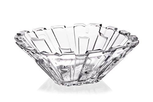 Crystal Clear Glass Bowl Bolero | Unique Decorative Centerpiece | Traditionally Handmade European Design | 10