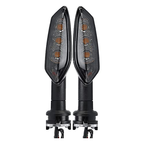 YOMTOVM Motocicleta 2 peças 3 LEDs Indicadores de Direção Lente Fumaça, Caixa ABS Preto Luz Constant