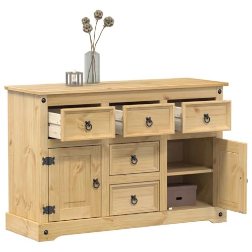 Lumanois Buffet Corona 112x40x75 cm Bois Massif de pin Buffets & bahuts Brun,4005680