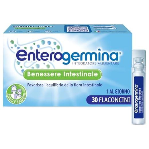 Enterogermina Benessere Intestinale, Fermenti Lattici, Integratori - A base di Probiotici, Adulti e Bambini 3+, favorisce l’Equilibrio della Flora Batterica Intestinale (30 Flaconcini/5 ml)
