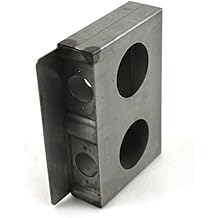 Gate Lockbox Double Hole Weldable Steel 6 7/8" x 4 1/2" x 1 1/2" Unpainted