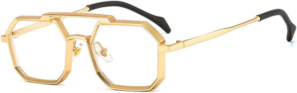 Retro Metal Punk Polygon Square Sunglasses Women Fashion Clear Mirror Shades UV400 Men Sun Glasses