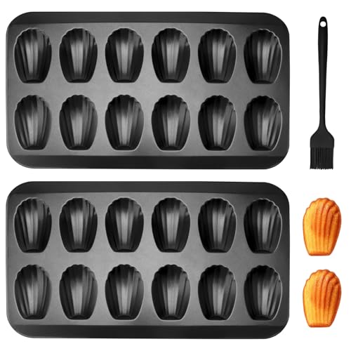 Madeleines Backform Madeleine Backblech Form Blech Karbonstahl mit Antihaftbeschichtung für Kuchenform Ofen Backen Schokolade Brownies 40x22.8 cm