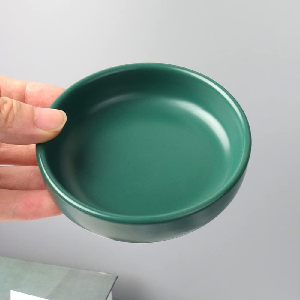MEI YI TIAN Small Ceramic Paperclip Holder Round Paper Clip Holder