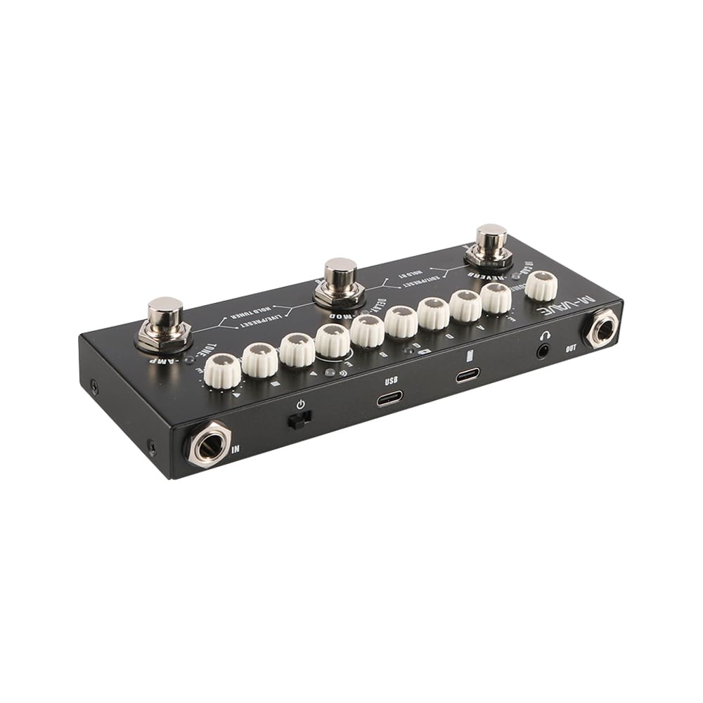 Gitarreneffektprozessor mit IR-Ladefunktion, Multieffektpedal mit Delay, Reverb, Chorus, Distortion, Overdrive