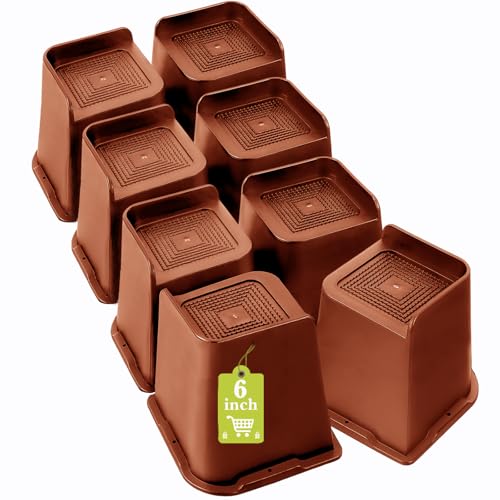 Bed risers 6 inch heavy duty set, 8 pack