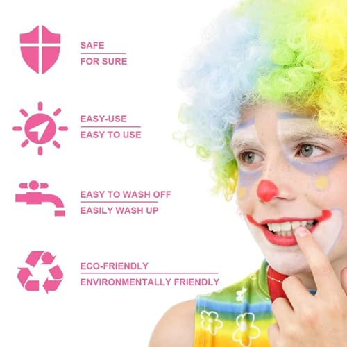 GWAWG Face Painting Kit, 23 Colors Face Paints for Children and Adults, Non-Toxic UV Neon Glitter Rainbow Face Paint Set with Brush for Halloween, Festival, Party, Pride Makeup - Image 3