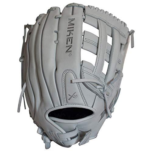 Miken Pro Series Slowpitch Softball Glove, 13 Inch, White, Right Hand Throw #TOP2