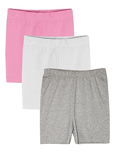 Image of KiddoPanti Girls Solid Cycling Shorts Pack of 3 | Soft & Stretchy Cotton Spandex | Comfortable Fit with Elastic Waistband | Half Tights Length Girls Inner Cycling Shorts