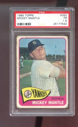 1965 Topps #350 Mickey Mantle New York Yankees PSA 1.5 Graded Baseball Card MLB