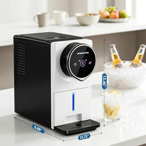 Image of Antarctic Star Nugget Ice Maker Countertop, Gen 2 Self-Cleaning Portable Ice Machine, 33 lbs /24H, 1.8L Water Tank, 1.5 lbs Ice Storage, Touch Screen & Auto Ice Drop, for Home /Office /Kitchen
