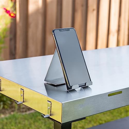 Nexgrill Outdoor Stainless Steel Food Preparation Cart with Double Shelf, 648 sq. in., Portable, Side Handle, Paper Towel and Trash Bag Holder, 4 Hooks, Backyard and Patio Barbeque Grill Cart - Thumbnail 6