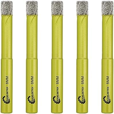 Dry Diamond Drill Bits Set - 5pcs 6mm Diamond Hole Saw Kit with Round Shank for Marble Granite Ceramic Porcelain Tile Quartz SANLEETEK