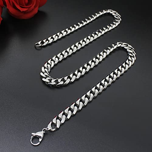 Chain d'acier inoxydable 7mm anti irritation et fermeture securise