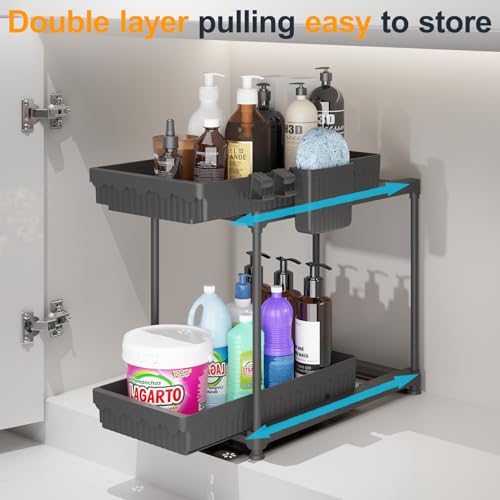 Sevenblue ZWJ00001 2 Pack Double Sliding Under Sink Organizers And Storage thumb #2