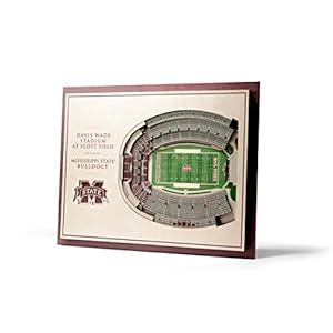 YouTheFan NCAA Mississippi State Bulldogs 5-Layer StadiumView 3D Wall Art – Davis Wade Stadium at Scott Field