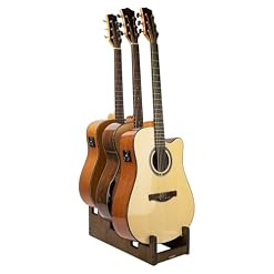 STRICH Wooden Guitar Stand for Multiple Guitars, 3-Holder, Front Display Space-Saving Floor Guitar Rack for Home, Studio, Stage, Walnut Color, L-3AW (For 3 Acoustic) - Les Beatles, Paul McCartney, John Lennon, RIngo Starr, George Harrison