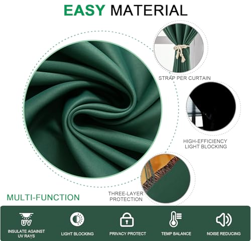 GONNRLY Self Adhesive Blackout Curtains - No Drilling, No Rod, Easy to Install, for Window Blinds,Bedroom(Dark Green 47 * 71in-1P) by gonnrly - Used condition - Image 5